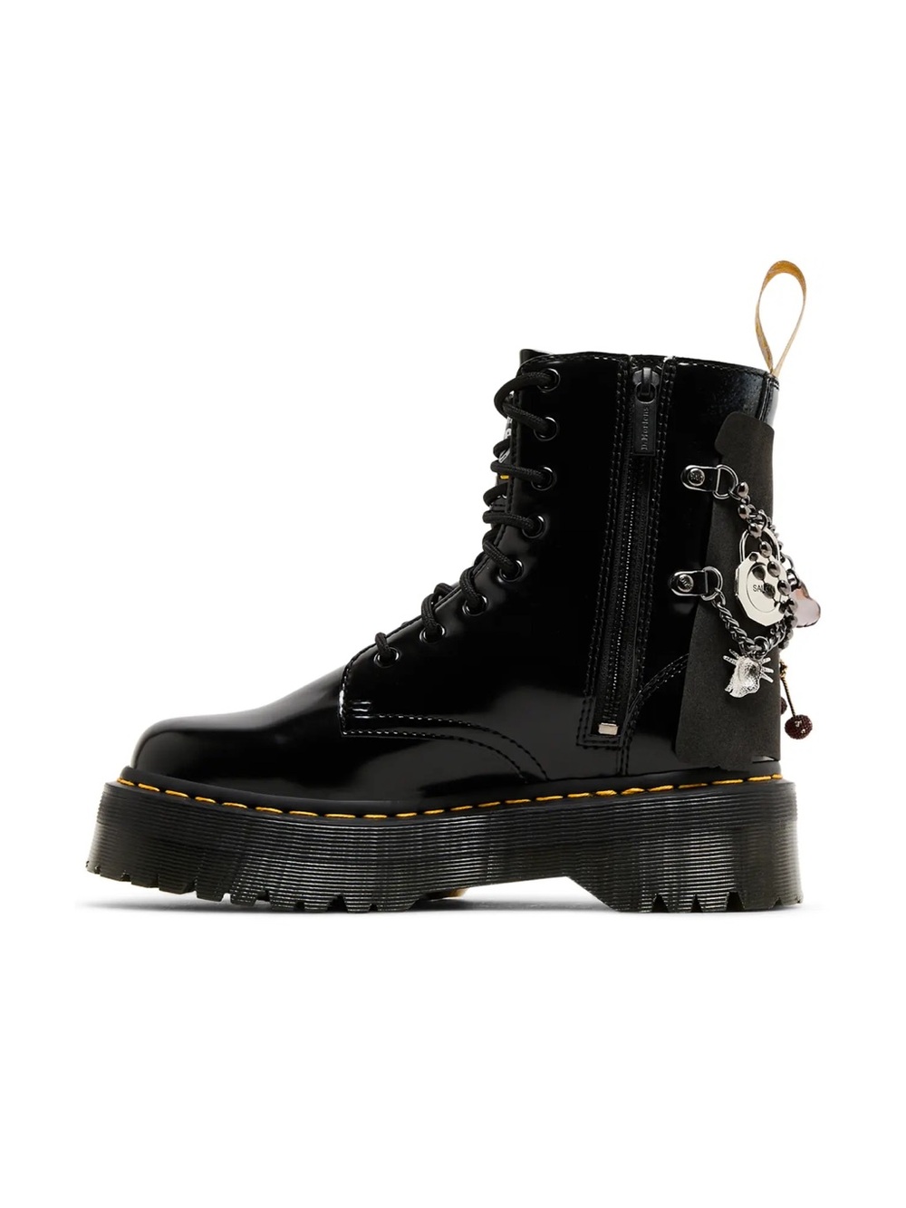 Marc Jacobs X Dr. Martens Black Leather Lace-Up Charm Combat Boots - Picture 16 of 16